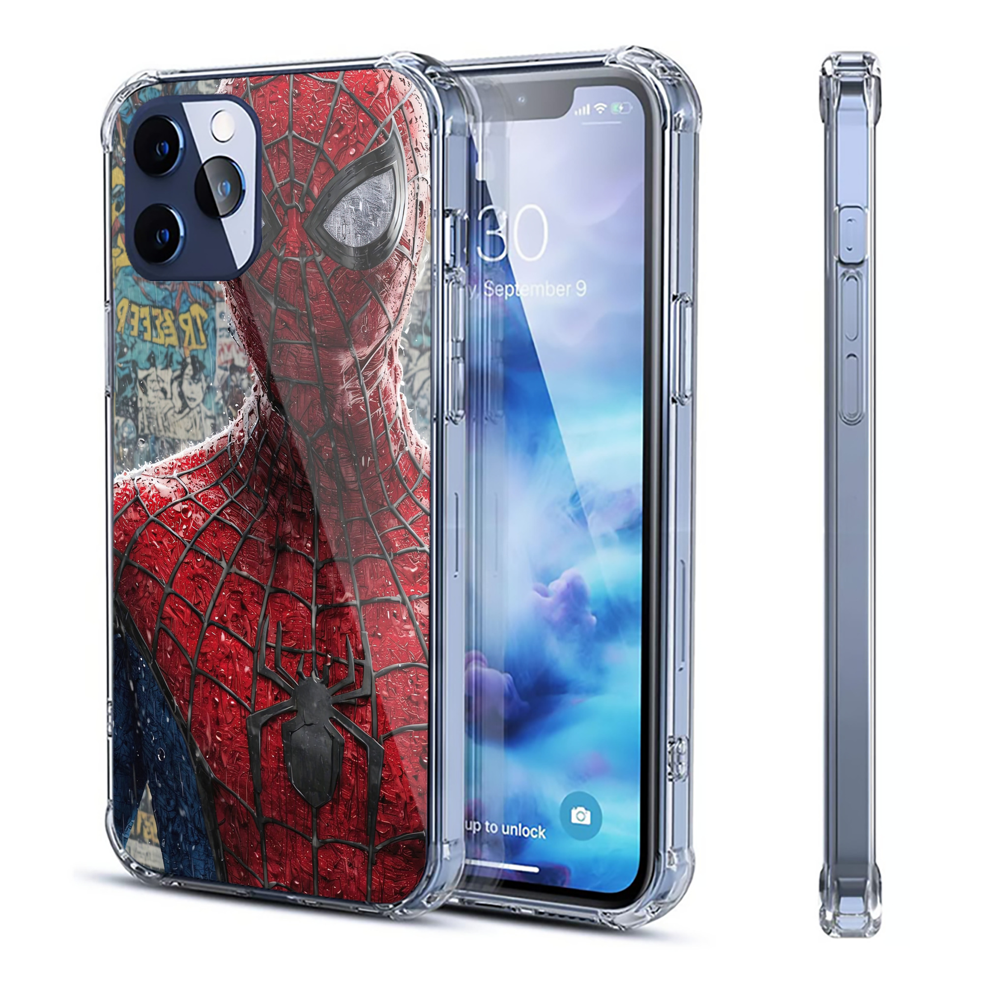 （画像用） Spider Man スパイダーマン 【iPhone 12シリーズ対応】透明スマホケース（クリアソフトケース）